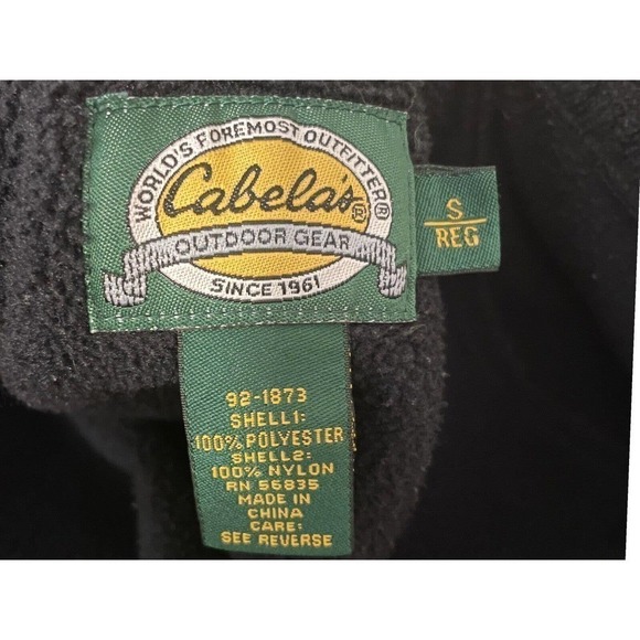 Cabela’s Mens Wind Stopper Vented Fleece Jacket Black Hunting Ski Hiking Small - Picture 9 of 10